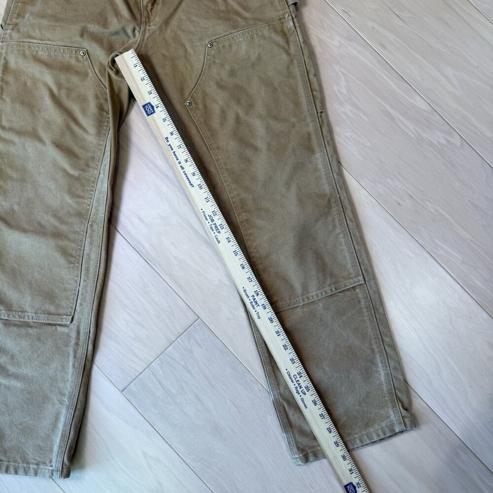 Vintage Carhartt Double Knee Pants 28 Khaki Canvas Heavy Workwear Carpenter - Picture 8 of 11